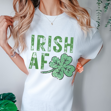 Load image into Gallery viewer, Irish AF Distressed Design Unisex Comfort Colors® T-shirt Women&#39;s Green or White St. Patrick&#39;s Day T-Shirt, Funny Irish T-Shirt
