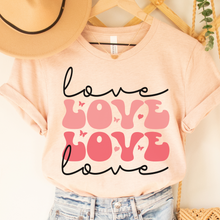 Load image into Gallery viewer, Women&#39;s Retro Valentine&#39;s Day T-Shirt in White, Pink, or Peach Bella Canvas Unisex Valentine&#39;s Gift Cute Vintage Valentine Love T-shirt
