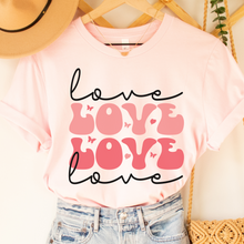 Load image into Gallery viewer, Women&#39;s Retro Valentine&#39;s Day T-Shirt in White, Pink, or Peach Bella Canvas Unisex Valentine&#39;s Gift Cute Vintage Valentine Love T-shirt
