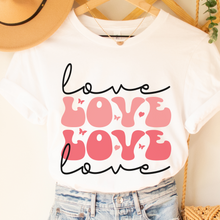 Load image into Gallery viewer, Women&#39;s Retro Valentine&#39;s Day T-Shirt in White, Pink, or Peach Bella Canvas Unisex Valentine&#39;s Gift Cute Vintage Valentine Love T-shirt
