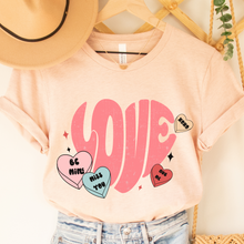 Load image into Gallery viewer, Women's Retro Valentine's Day T-Shirt in White, Pink, or Peach Bella Canvas Unisex Valentine's Gift Cute Vintage Valentine Love T-shirt
