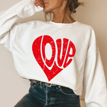 Load image into Gallery viewer, Women&#39;s Retro Valentine&#39;s Day Love Crewneck Sweatshirt or T-Shirt Unisex Valentine&#39;s Gift Cute Graphic Sweatshirt Gift for Her
