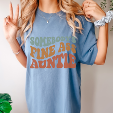 Load image into Gallery viewer, Women's Retro Auntie Unisex Garment-Dyed T-shirt Comfort Colors® Tee Gift for Aunt Gift for Sister Retro Auntie Design Green, Yam, Mustard, White

