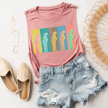 Load image into Gallery viewer, Vintage Guitars Unisex Bella Canvas® Muscle Tank, Spring or Summer Women's Beautiful Colors Music Festival Tank, Olive, Mauve, White or Dusty Blue
