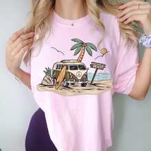 Load image into Gallery viewer, Always Free Shipping! Trendy Comfort Colors® Retro Hippie Beach Van T-shirt, Spring Break or Summer T-Shirt Myrtle Beach Spring Break T-Shirt
