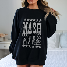 Load image into Gallery viewer, Retro Inspired Vintage Nashville Crewneck Sweatshirt, Retro, Distressed Design Unisex Pullover Trendy Music Shirt, Great Pullover Gift
