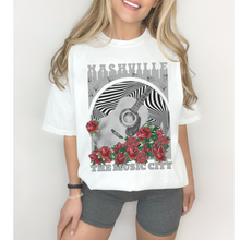 Load image into Gallery viewer, Nashville The Music City Comfort Colors® T-Shirt, Spring or Summer Tee, Gift for Mom, Retro-Inspired T-Shirt, Distressed Music Festival T-Shirt
