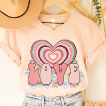 Load image into Gallery viewer, Women's Retro Valentine's Day T-Shirt in White, Pink, or Peach Bella Canvas Unisex Valentine's Gift Cute Vintage Valentine Love T-shirt
