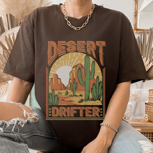 Load image into Gallery viewer, Desert Drifter Bella Canvas® Unisex Soft cotton T-shirt in Olive, Black, Grey, White or Brown Trendy Distressed Desert Design
