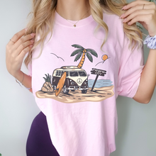 Load image into Gallery viewer, Always Free Shipping! Trendy Comfort Colors® Retro Hippie Beach Van T-shirt, Spring Break or Summer T-Shirt Panama CityBeach Beach Spring Break T-Shirt
