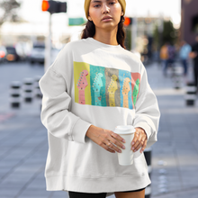 Load image into Gallery viewer, Women&#39;s Trendy Pastel Guitars Unisex-Size Crewneck Sweatshirt Gift for Her White Pullover Front or Back Design
