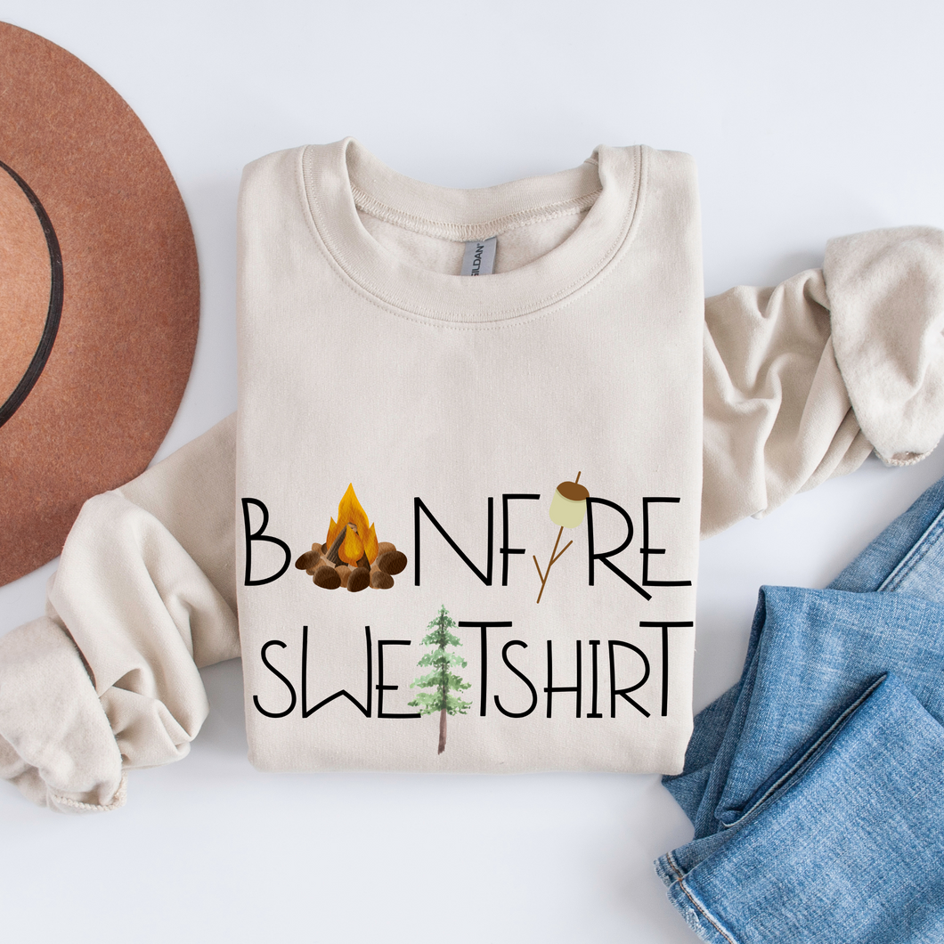 Bonfire Sweatshirt Fall Crewneck Sweatshirt Cute Warm and Cozy Autumn or Winter Gildan® Pullover