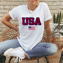 Load image into Gallery viewer, Women&#39;s USA Fourth of July T Shirt, Tank or Crewneck Sweatshirt 4th of July Shirts Trendy Oversize Pullover, Tank or Tee
