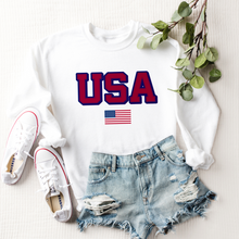 Load image into Gallery viewer, Women&#39;s USA Fourth of July T Shirt, Tank or Crewneck Sweatshirt 4th of July Shirts Trendy Oversize Pullover, Tank or Tee
