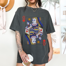 Load image into Gallery viewer, Queen of Hearts Comfort Colors® T-Shirt, T-Shirt Dress Shirt, Graphic Tee, Oversized print, BOHO, Queen Playing Card
