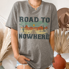 Load image into Gallery viewer, Road To Nowhere Bella Canvas® Unisex Jersey Short Sleeve Tee in Natural, White, Dark Heather or Heather Olive Desert Cactus T-Shirt
