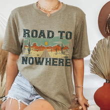 Load image into Gallery viewer, Road To Nowhere Bella Canvas® Unisex Jersey Short Sleeve Tee in Natural, White, Dark Heather or Heather Olive Desert Cactus T-Shirt
