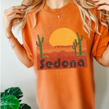 Load image into Gallery viewer, Trendy Sedona Unisex Comfort Colors® T-shirt, Women's Sedona, Arizona Travel, Adventure Tee, Spring or Summer Travel T-Shirt, Hiking or Camping Tee
