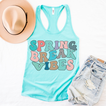 Load image into Gallery viewer, Free Shipping, Spring Break Vibes Women&#39;s Ideal Slim Fit Racerback Tank, Tahiti Blue or Mint, Spring or Summer Tank
