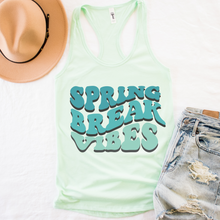 Load image into Gallery viewer, Free Shipping, Spring Break Vibes Women&#39;s Ideal Slim Fit Racerback Tank, Tahiti Blue or Mint, Spring or Summer Tank
