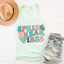 Load image into Gallery viewer, Free Shipping, Spring Break Vibes Women&#39;s Ideal Slim Fit Racerback Tank, Tahiti Blue or Mint, Spring or Summer Tank
