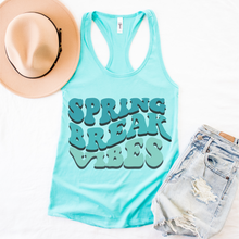 Load image into Gallery viewer, Free Shipping, Spring Break Vibes Women&#39;s Ideal Slim Fit Racerback Tank, Tahiti Blue or Mint, Spring or Summer Tank
