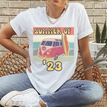 Load image into Gallery viewer, Summer of '23 T Shirt or Tank Women's White Retro Vintage Beach Tee or Racer-Back Tank July 4th Tee Cute Summer Vacation Shirt
