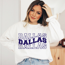 Load image into Gallery viewer, Dallas Football Crewneck Sweatshirt or Hooded Sweatshirt Hoodie Unisex-Sized Sweatshirt or Hoodie in White or Grey
