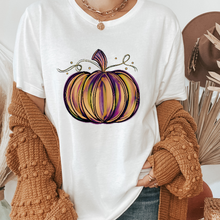 Load image into Gallery viewer, Watercolor Pumpkin Fall Crewneck Sweatshirt or T-Shirt Cute Warm and Cozy Autumn Gildan® Pullover or Soft Bella+Canvas® T-Shirt
