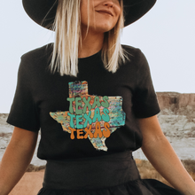 Load image into Gallery viewer, Women's Rustic Texas T-Shirt with Retro Design Gift for Souvenir or Trip Black or White Bella Canvas® Tee Fun Trip to Texas T-Shirt
