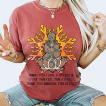 Load image into Gallery viewer, Buddha Lotus Tee, Trendy Comfort Colors® T-shirt, Spring Yoga Meditation T-Shirt in Six Colors, Trendy Summer Tee
