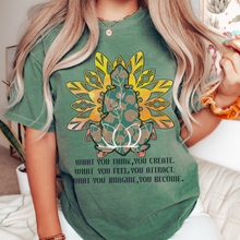 Load image into Gallery viewer, Buddha Lotus Tee, Trendy Comfort Colors® T-shirt, Spring Yoga Meditation T-Shirt in Six Colors, Trendy Summer Tee
