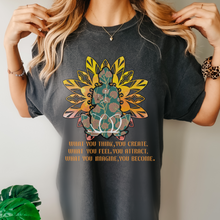 Load image into Gallery viewer, Buddha Lotus Tee, Trendy Comfort Colors® T-shirt, Spring Yoga Meditation T-Shirt in Six Colors, Trendy Summer Tee
