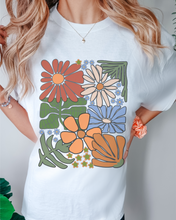 Load image into Gallery viewer, Always Free Shipping! Trendy Comfort Colors® Retro, Groovy, Flowers T-shirt, Spring or Summer Green, Pepper, Crimson, Yam, Mustard or White T-Shirt
