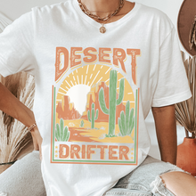 Load image into Gallery viewer, Desert Drifter Comfort Colors® Unisex Garment-Dyed T-shirt in Green, Yam, Mustard, White Distressed Desert Design
