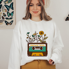 Load image into Gallery viewer, Women&#39;s Vintage Soul Eighties Cassette Tape T Shirt or Crewneck Sweatshirt Women&#39;s Unisex Cassette Tape Vintage Flowers Tee Gift for Her
