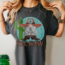 Load image into Gallery viewer, Yee Haw Comfort Colors® T-shirt, Spring Cowboy Gnome Design T-Shirt in Six Colors Trendy Western Summer Tee
