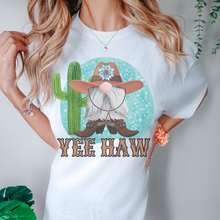 Load image into Gallery viewer, Yee Haw Comfort Colors® T-shirt, Spring Cowboy Gnome Design T-Shirt in Six Colors Trendy Western Summer Tee
