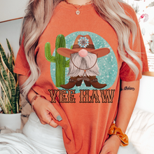 Load image into Gallery viewer, Yee Haw Comfort Colors® T-shirt, Spring Cowboy Gnome Design T-Shirt in Six Colors Trendy Western Summer Tee
