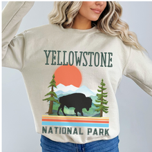 Load image into Gallery viewer, Yellowstone National Park Crewneck Sweatshirt, Distressed Retro Design, Trendy Pullover, Oversize Design Pullover
