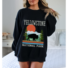 Load image into Gallery viewer, Yellowstone National Park Crewneck Sweatshirt, Distressed Retro Design, Trendy Pullover, Oversize Design Pullover
