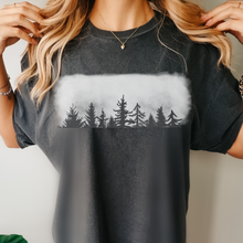 Load image into Gallery viewer, Pine Tree Silhouette, Forest, Outdoors, Hiking, Nature, Camping T-shirt Tee, Garment Dyed Comfort Colors, Spring Shirt
