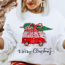 Load image into Gallery viewer, Christmas Vintage Van Crewneck Sweatshirt Women&#39;s Christmas Pullover Christmas Retro Van Crewneck Warm Cozy Gildan Pullover
